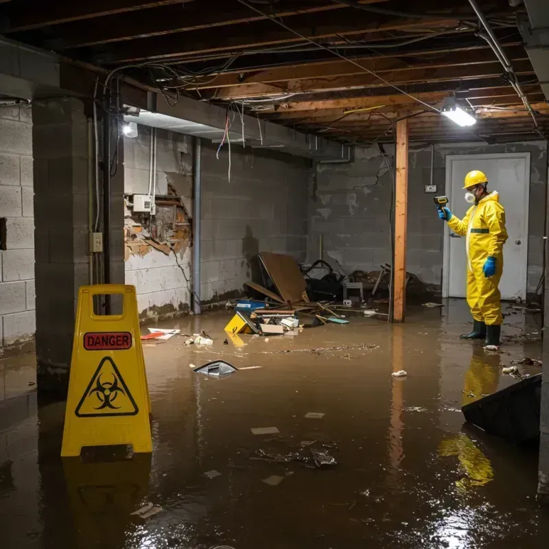 Flooded Basement Electrical Hazard in Shamrock, TX Property